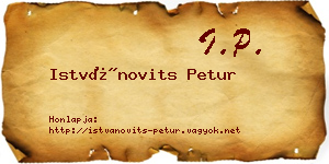 Istvánovits Petur névjegykártya